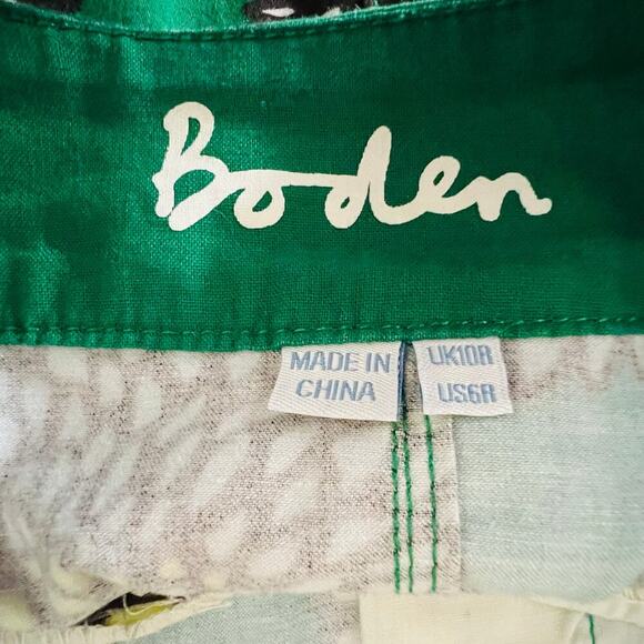 Boden Skirt Green Floral A Line Cotton Size 6 - Picture 10 of 12